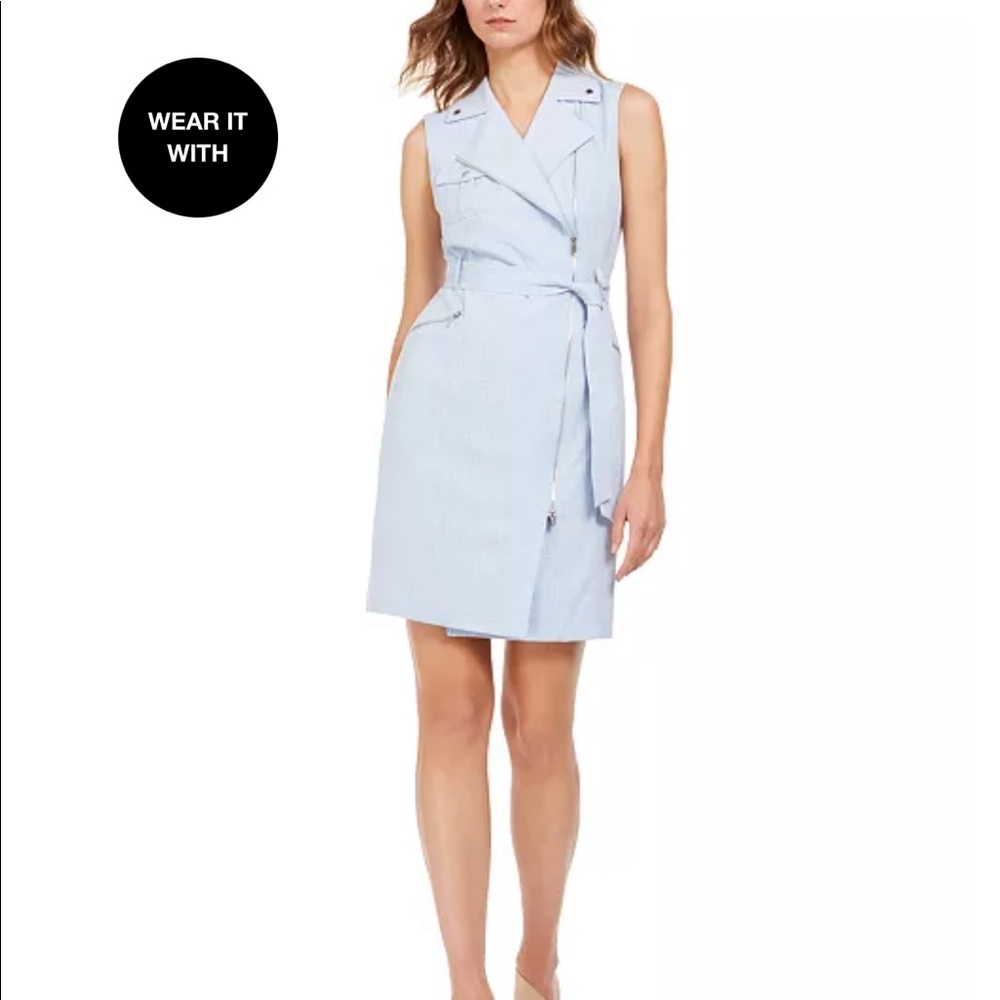 Calvin Klein blue collared dress